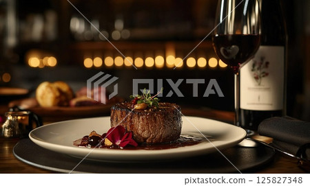 a vibrant wildflower meadow bursting with colorful blooms under a clear blue sky. This scene captures the essence of nature beauty in spring and summer. 125827348