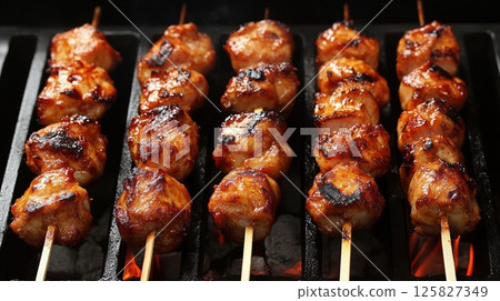 a vibrant wildflower meadow bursting with colorful blooms under a clear blue sky. This scene captures the essence of nature beauty in spring and summer. 125827349