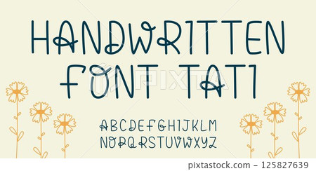 Simple handwritten font thin lines Simple handwritten font thin lines 125827639