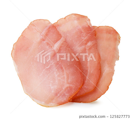 Balyk sliced close-up on a white. Isolated 125827773