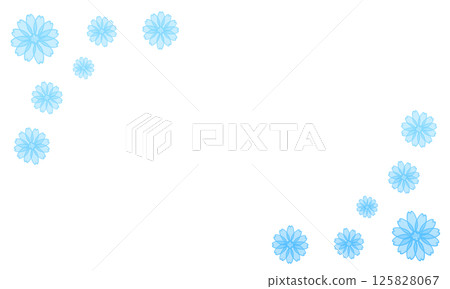 Watercolor flower frame (blue) 125828067