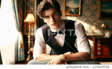 Butler Male Portrait Antique 125828509