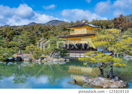 冬季的京都市鹿苑寺（金閣寺） 125828510