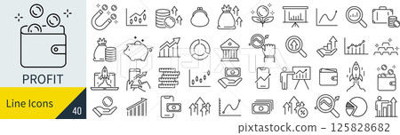 Profit icon set Profit icon set 125828682