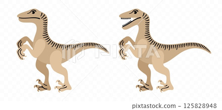 Velociraptor, dinosaur, raptor, reptile, graphic design. Animal, nature, prehistoric, extinct and fossil, vector design and illustration 125828948