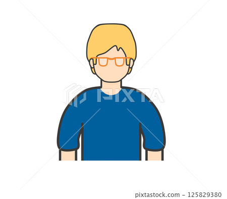 White man with glasses_blue clothes 125829380
