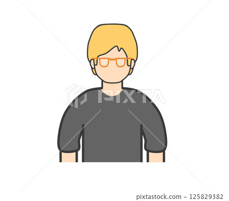 White man with glasses, black clothes White man with glasses, black clothes 125829382