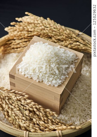 Rice served in a masu Rice served in a masu 125829632