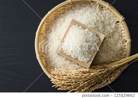 米飯放在一個方形裡 米飯放在一個方形裡 125829662