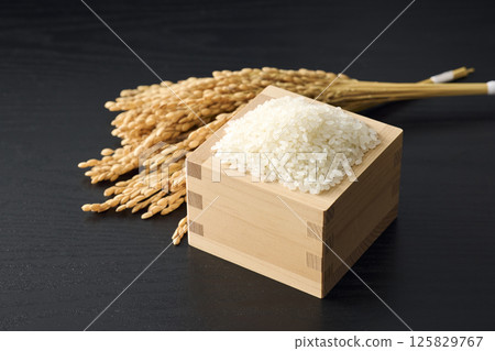 米飯放在一個方形裡 125829767