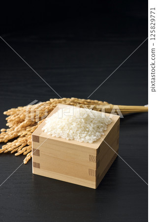 米飯放在一個方形裡 125829771