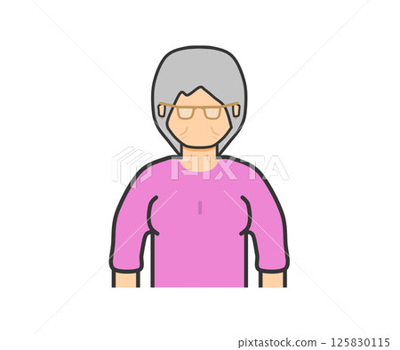 Grandma with glasses_pink clothes Grandma with glasses_pink clothes 125830115