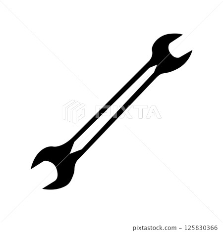 Wrench Silhouette. Black and White Icon Design Elements on Isolated White Background Wrench Silhouette. Black and White Icon Design Elements on Isolated White Background 125830366