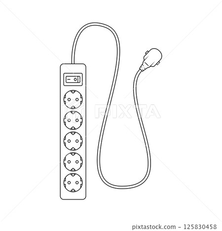 Power Strip Outline Icon Illustration on White Background 125830458
