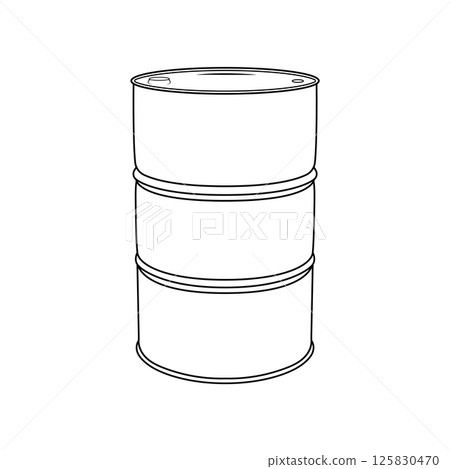 Gasoline Drum Outline Icon Illustration on Isolated White Background 125830470