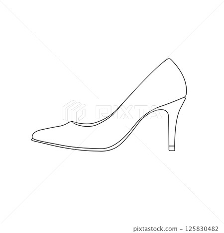 High Heels Outline Icon Illustration on Isolated White Background 125830482