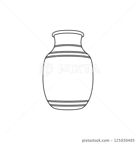 Clay Jar Outline Icon Illustration on White Background Clay Jar Outline Icon Illustration on White Background 125830485