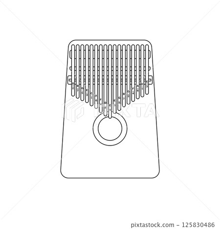 Kalimba Outline Icon Illustration on Isolated White Background 125830486