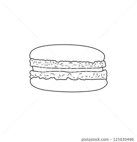 Macaron Outline Icon Illustration on White Background 125830496