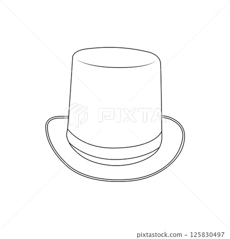 Magician Hat Outline Icon Illustration on White Background Magician Hat Outline Icon Illustration on White Background 125830497