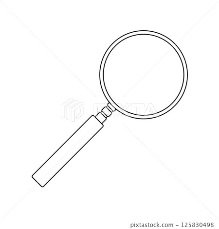 Magnifying Glass Outline Icon Illustration on Isolated White Background 125830498