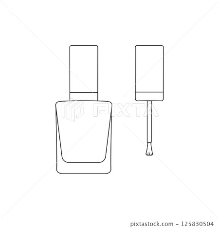 Nail Polish Outline Icon Illustration on White Background Nail Polish Outline Icon Illustration on White Background 125830504