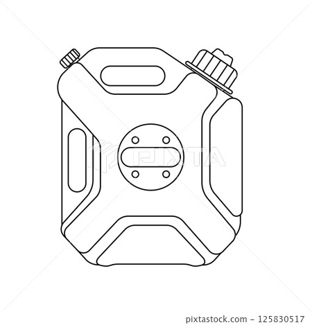 Fuel Jerrycan, Canister Gasoline Outline Icon Illustration on Isolated White Background 125830517