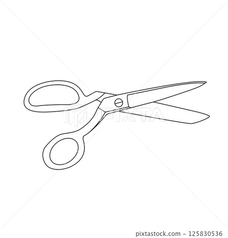 Scissors Outline Icon Illustration on White Background Scissors Outline Icon Illustration on White Background 125830536