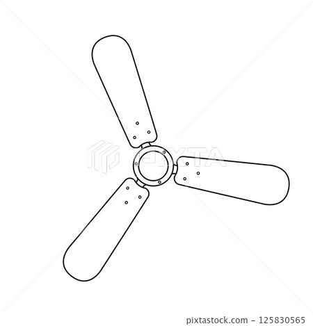 Ceiling Fan Outline Icon Illustration on White Background 125830565