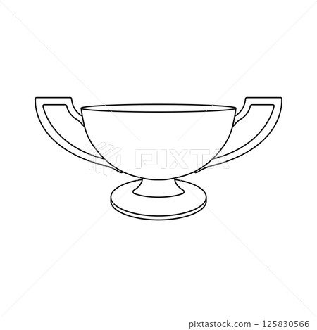Ceramic Goblet Outline Icon Illustration on White Background Ceramic Goblet Outline Icon Illustration on White Background 125830566