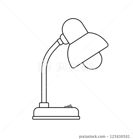 Desk Lamp Outline Icon Illustration on White Background Desk Lamp Outline Icon Illustration on White Background 125830581