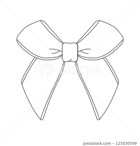 Ribbon Bow Outline Icon Illustration on White Background 125830599