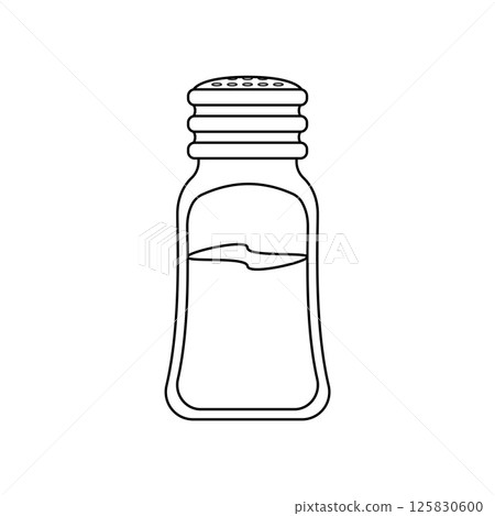 Salt and Pepper Shaker Outline Icon Illustration on White Background 125830600