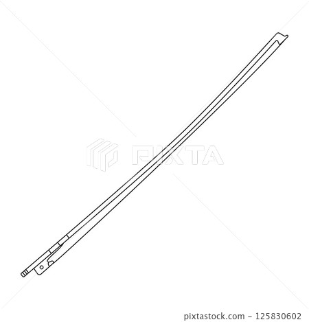 Violin Bow Outline Icon Illustration on White Background Violin Bow Outline Icon Illustration on White Background 125830602
