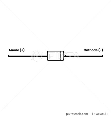 Diode Outline Icon Illustration on White Background 125830612