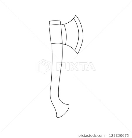 Axe Outline Icon Illustration on Isolated White Background 125830675