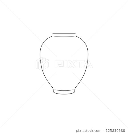 Ceramic Vase Outline Icon Illustration on White Background 125830688