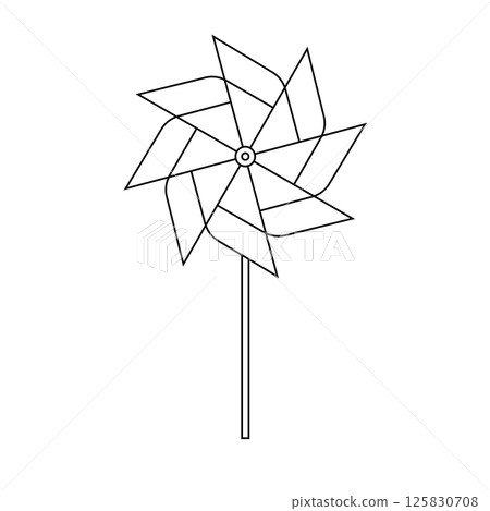 Pinwheel Outline Icon Illustration on White Background Pinwheel Outline Icon Illustration on White Background 125830708