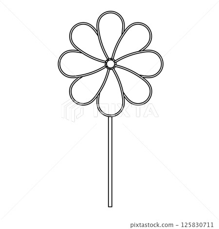 Pinwheel Outline Icon Illustration on White Background Pinwheel Outline Icon Illustration on White Background 125830711