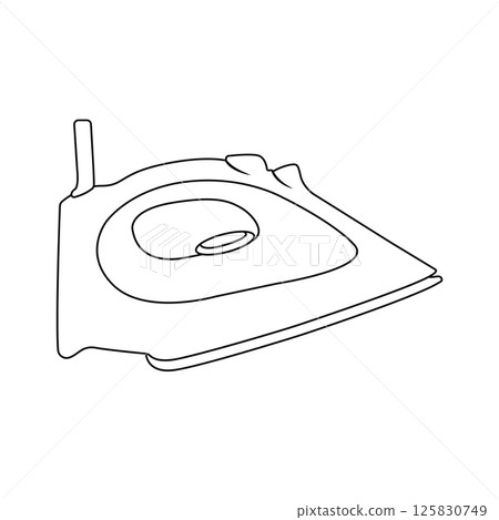 Ironing Clothes Outline Icon Illustration on White Background Ironing Clothes Outline Icon Illustration on White Background 125830749