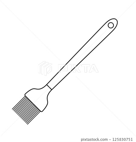 Pastry Brush Outline Icon Illustration on White Background 125830751
