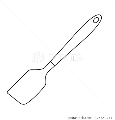 Spatula Outline Icon Illustration on White Background Spatula Outline Icon Illustration on White Background 125830754