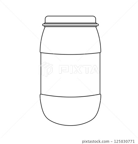 Water Storage Barrel Outline Icon Illustration on White Background Water Storage Barrel Outline Icon Illustration on White Background 125830771