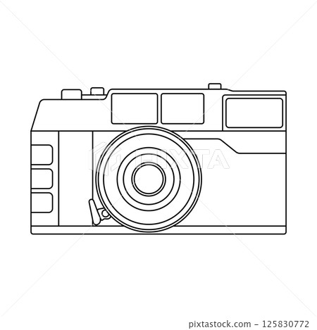 Camera Outline Icon Illustration on White Background Camera Outline Icon Illustration on White Background 125830772