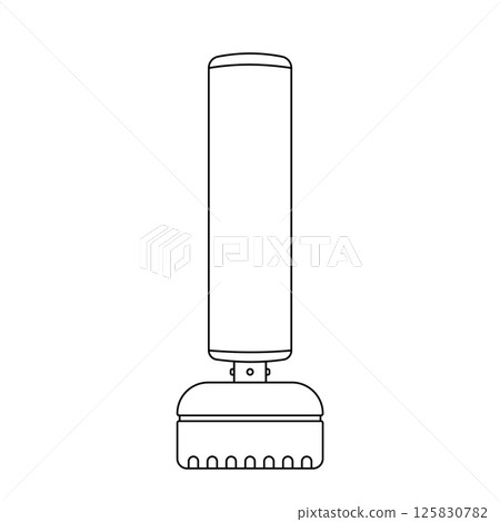 Standing Punching Bag Outline Icon Illustration on White Background 125830782