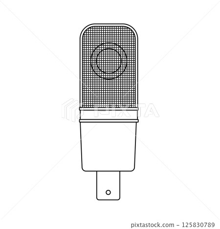 Microphone Outline Icon Illustration on White Background Microphone Outline Icon Illustration on White Background 125830789
