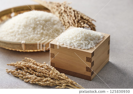 米飯放在一個方形裡 125830930