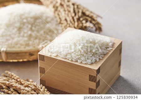 米飯放在一個方形裡 125830934
