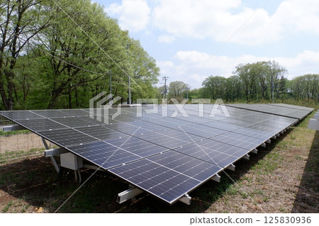 Solar power generation facility in the forest Solar power generation facility in the forest 125830936