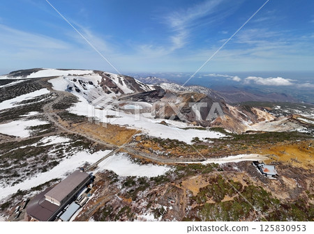 Aerial view of snow-covered Miyagi Zao Aerial view of snow-covered Miyagi Zao 125830953